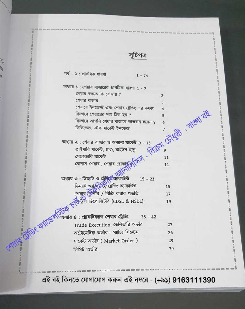 Share Trading Book in Bangla - table of content 1
