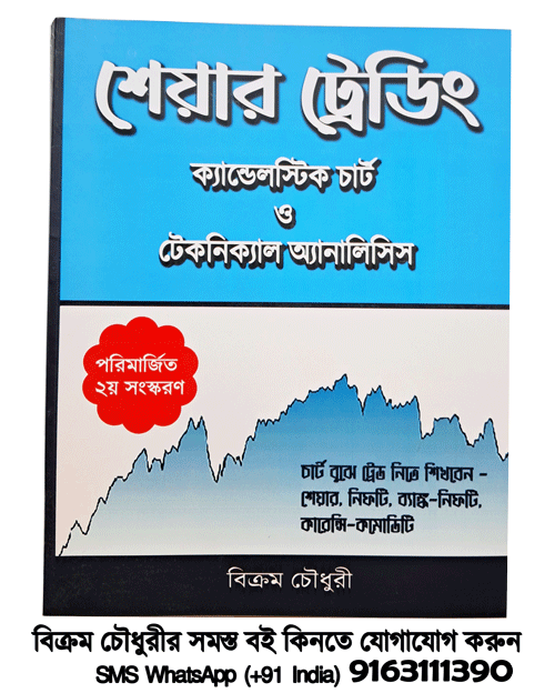 Best Bengali Book on stock market and share trading candlestick chart patterns technical analysis written by Bikram Choudhury