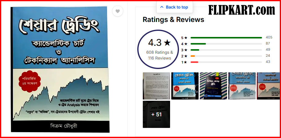 Flipkart reviews of the Bengali stock market trading book by Bikram Choudhury as on 1st December 2025